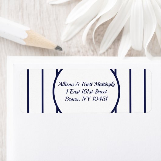 Baseball Pinstripes Retouradreslabel Etiket (Insitu)