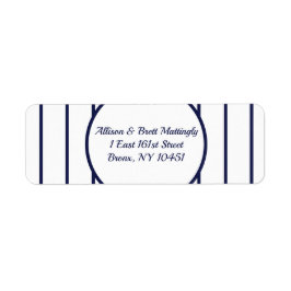 Baseball Pinstripes Retouradreslabel Etiket