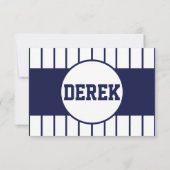 Baseball Pinstripes RSVP-kaart RSVP Kaartje (Achterkant)