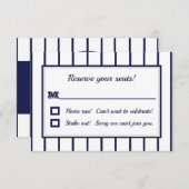 Baseball Pinstripes RSVP-kaart RSVP Kaartje (Voorkant / Achterkant)