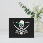 Baseball Pirate briefkaart (Staand voorkant)