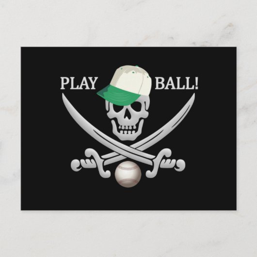 Baseball Pirate briefkaart (Voorkant)