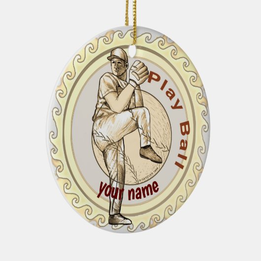 Baseball Pitcher afspelen Keramisch Ornament (Rechts)