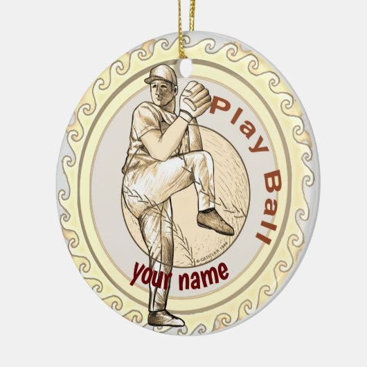 Baseball Pitcher afspelen Keramisch Ornament (Links)