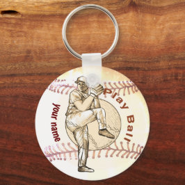 Baseball Pitcher afspelen Sleutelhanger