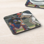 Baseball-pitcher, batter en pomire klaar onderzetter (Linkerzijde)