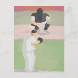 Baseball Pitcher & Catcher, Briefkaart