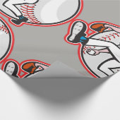 Baseball Pitcher Glossy Wrapping Paper Cadeaupapier (Hoek)