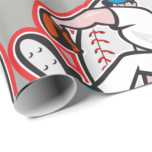 Baseball Pitcher Glossy Wrapping Paper Cadeaupapier (Rol Hoek)