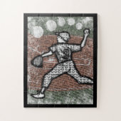 Baseball Pitcher Jigzaag Puzzle Little League Boy Legpuzzel (Verticaal)