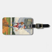 Baseball Pitcher op Mound van Jay Throckmorton Bagagelabel (Voorkant horizontaal)