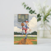 Baseball Pitcher op Mound van Jay Throckmorton Briefkaart (Staand voorkant)