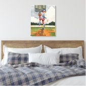 Baseball Pitcher op Mound van Jay Throckmorton Canvas Afdruk (Insitu (Slaapkamer))