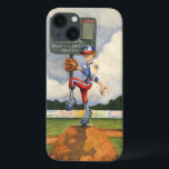 Baseball Pitcher op Mound van Jay Throckmorton iPhone 13 Hoesje<br><div class="desc">Is het een krommel of een schuifregelaar? Wat het ook is, het komt je aan in dit geweldige stuk van Jay Throckmorton. Een honkbalpitcher beveelt de heuvel, opwinden om te leveren werpen aan het bord. Geef dit als geschenk of hang het op je muur en geniet van deze Amerikaanse pastijd!...</div>