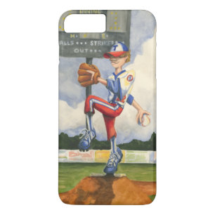 Baseball Pitcher op Mound van Jay Throckmorton iPhone 8/7 Plus Hoesje