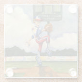 Baseball Pitcher op Mound van Jay Throckmorton Glazen Onderzetter (Achterkant)