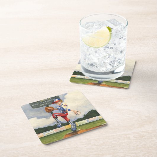 Baseball Pitcher op Mound van Jay Throckmorton Kartonnen Onderzetters (Insitu)