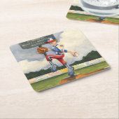 Baseball Pitcher op Mound van Jay Throckmorton Kartonnen Onderzetters (Schuin)