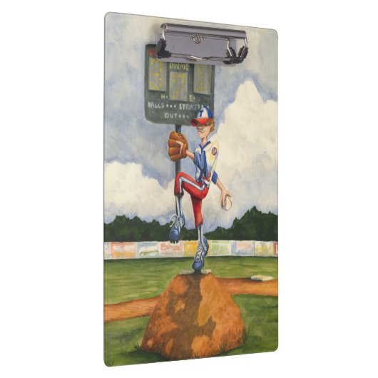 Baseball Pitcher op Mound van Jay Throckmorton Klembord (Rechts)