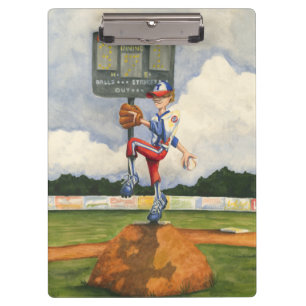 Baseball Pitcher op Mound van Jay Throckmorton Klembord
