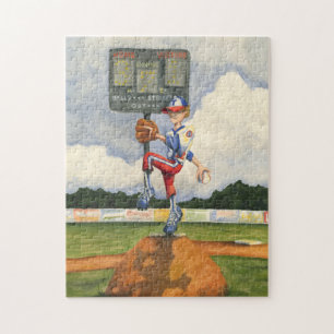 Baseball Pitcher op Mound van Jay Throckmorton Legpuzzel