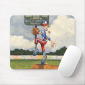 Baseball Pitcher op Mound van Jay Throckmorton Muismat (Met muis)
