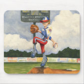 Baseball Pitcher op Mound van Jay Throckmorton Muismat (Voorkant)