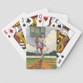 Baseball Pitcher op Mound van Jay Throckmorton Pokerkaarten (Achterkant)