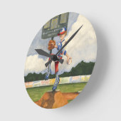 Baseball Pitcher op Mound van Jay Throckmorton Ronde Klok (Hoek)
