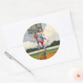 Baseball Pitcher op Mound van Jay Throckmorton Ronde Sticker (Envelop)