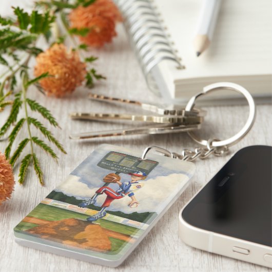 Baseball Pitcher op Mound van Jay Throckmorton Sleutelhanger (Voorkant Rechts)