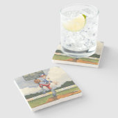 Baseball Pitcher op Mound van Jay Throckmorton Stenen Onderzetter (Zijkant)