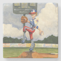 Baseball Pitcher op Mound van Jay Throckmorton