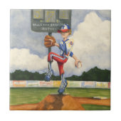 Baseball Pitcher op Mound van Jay Throckmorton Tegeltje (Voorkant)