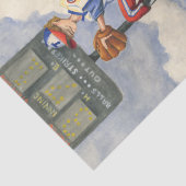 Baseball Pitcher op Mound van Jay Throckmorton Tissuepapier (Detail)