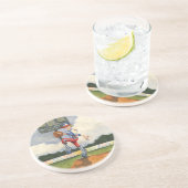 Baseball Pitcher op Mound van Jay Throckmorton Zandsteen Onderzetter (Zijkant)