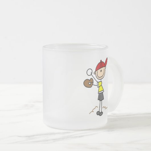 Baseball Pitcher Stick Figuur Mok (Voorkant rechts)