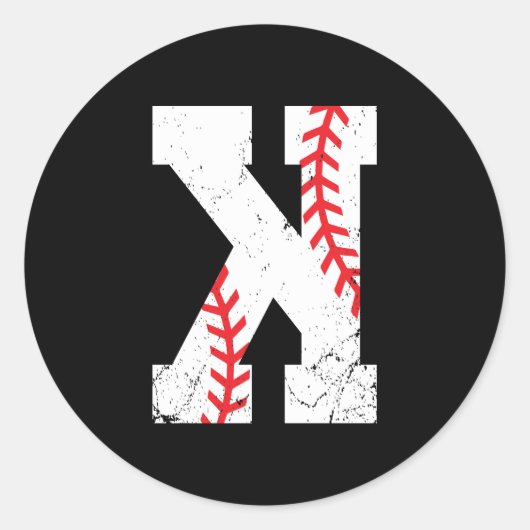 Baseball Pitcher Strikeout K Ronde Sticker (Voorkant)