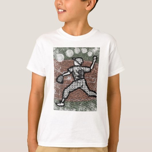 Baseball Pitcher T-Shirt Little League Boy (Voorkant)