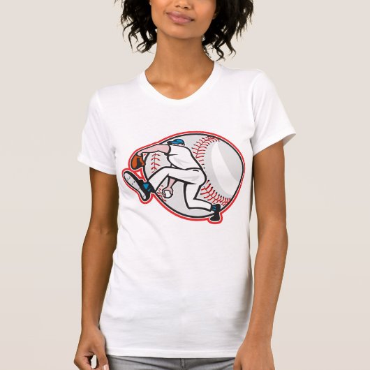 Baseball Pitcher Vrouwen T-shirt (Voorkant)