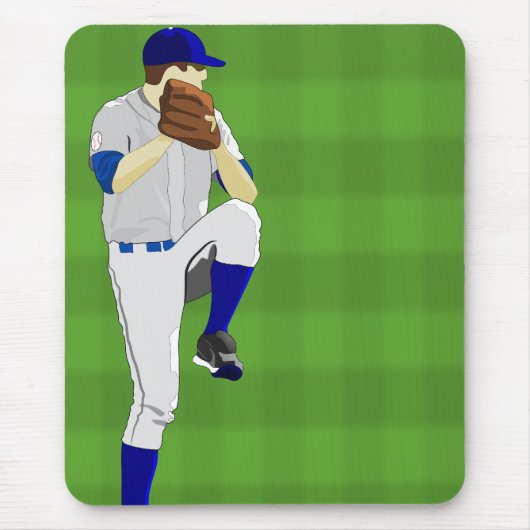 Baseball Pitcher Windup Mousepad Muismat (Voorkant)
