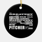 Baseball Pitchers : Grootste pitcher Keramisch Ornament (Voorkant)