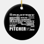 Baseball Pitchers : Grootste pitcher Keramisch Ornament (Achterkant)