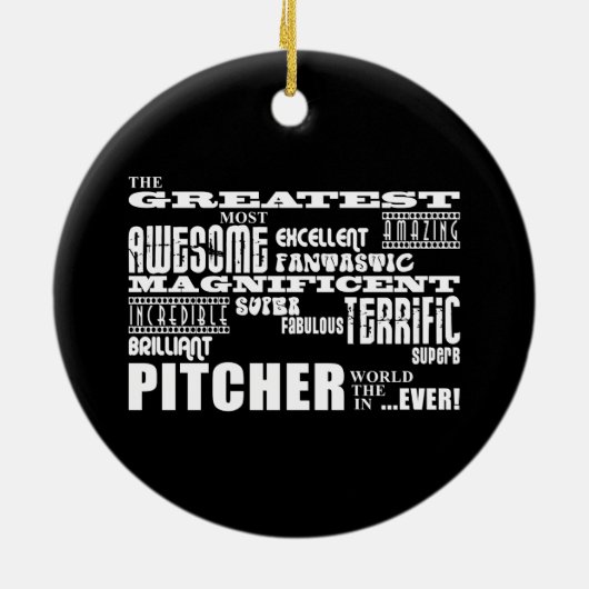 Baseball Pitchers : Grootste pitcher Keramisch Ornament (Achterkant)