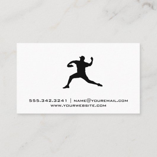 Baseball | Pitching Mound | Pitcher-Logo Visitekaartje (Achterkant)