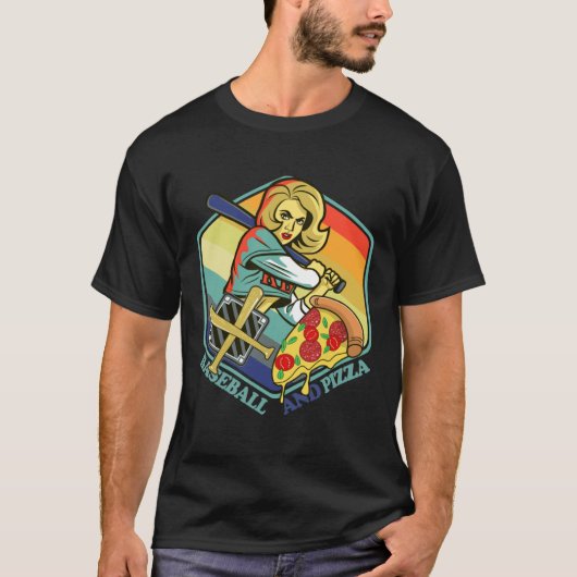 Baseball & Pizza Inning Strike Italian Pasta for T-shirt (Voorkant)