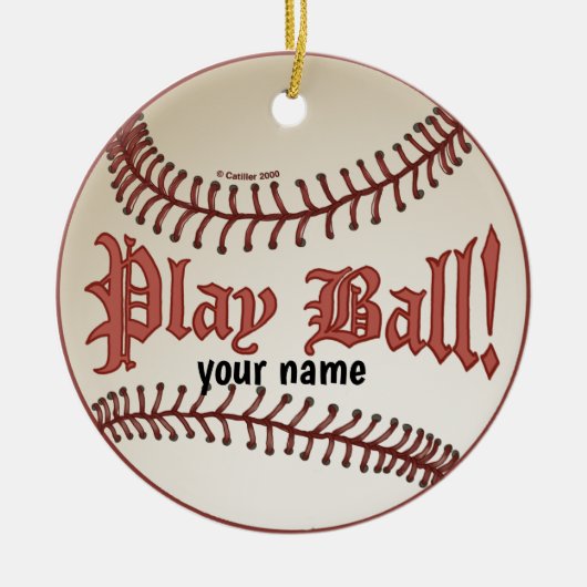 Baseball Play Ball Keramisch Ornament (Voorkant)