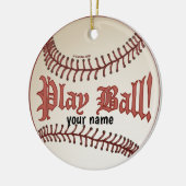 Baseball Play Ball Keramisch Ornament (Links)
