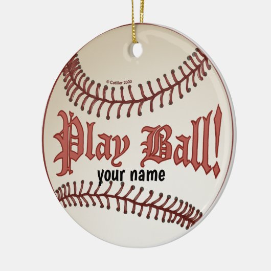 Baseball Play Ball Keramisch Ornament (Links)