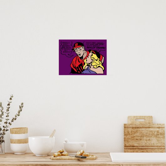 Baseball Playa en zijn meisje Poster (Keuken)